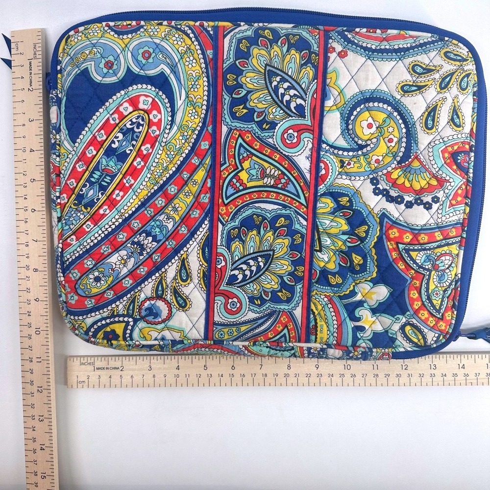 Vera Bradley Quilted Laptop Sleeve Retired Marina Paisley Padded Case 14x10.5